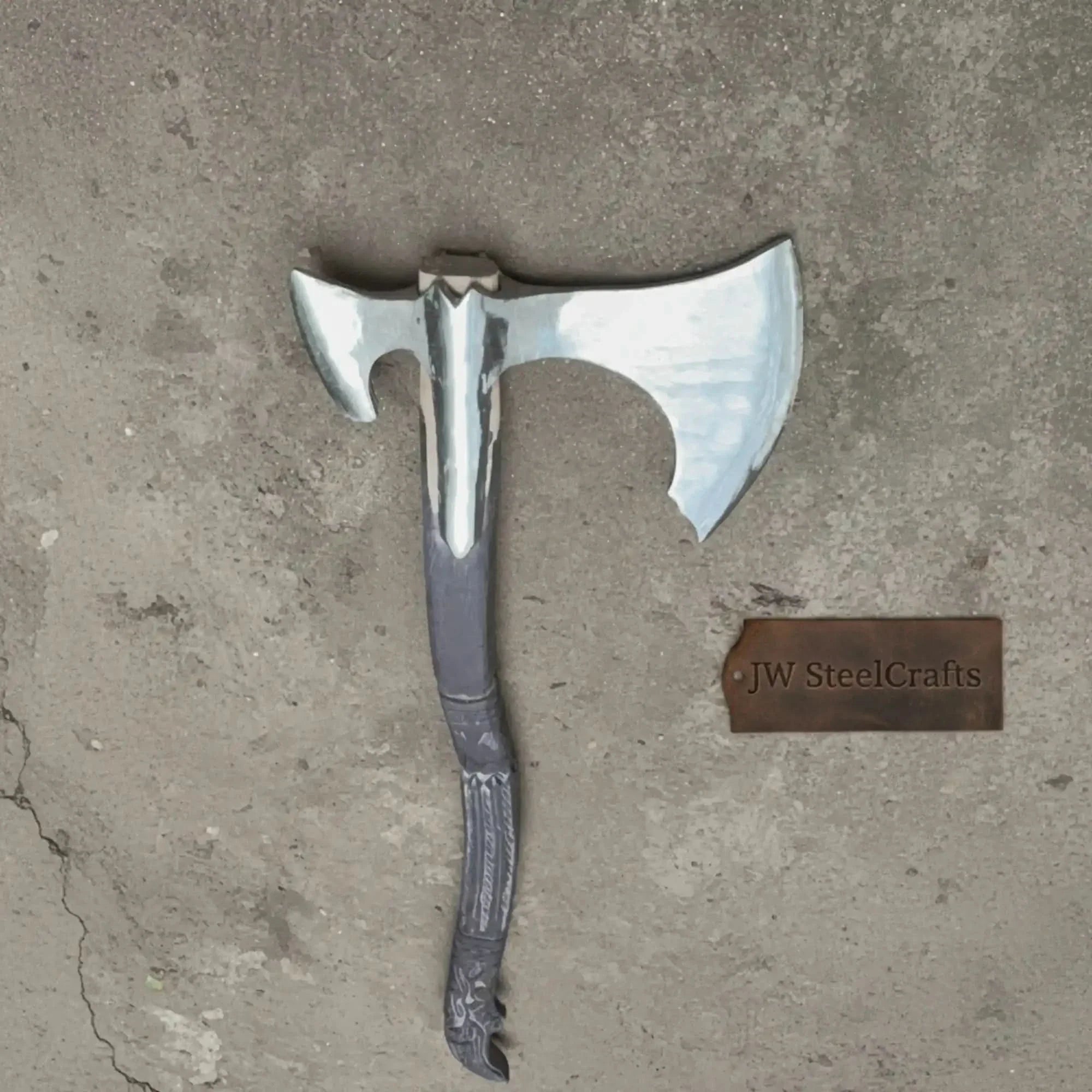 Spike War Axe Medieval Style Steel Head Wood Handle Outdoor Axe