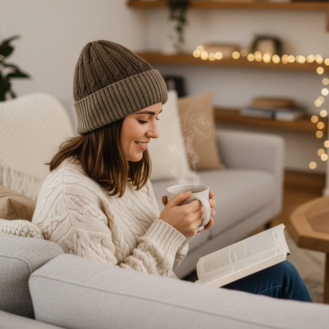Reversible Cabled Alpaca Knit Hat