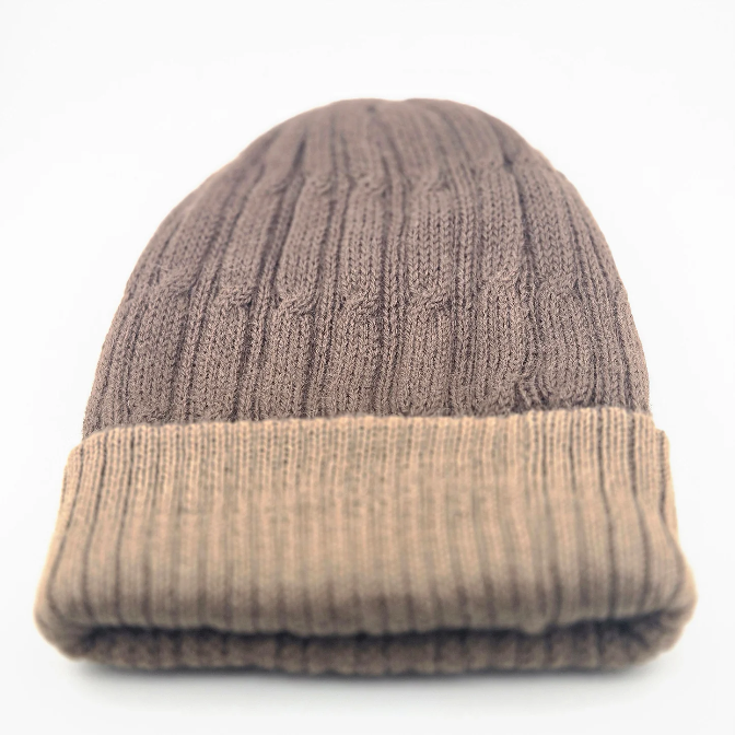 Reversible Cabled Alpaca Knit Hat