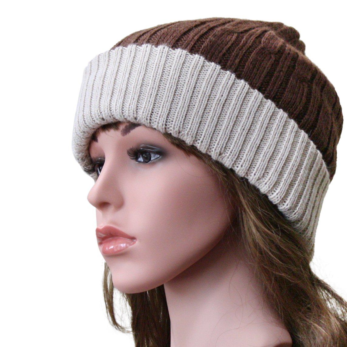 Reversible Cabled Alpaca Knit Hat