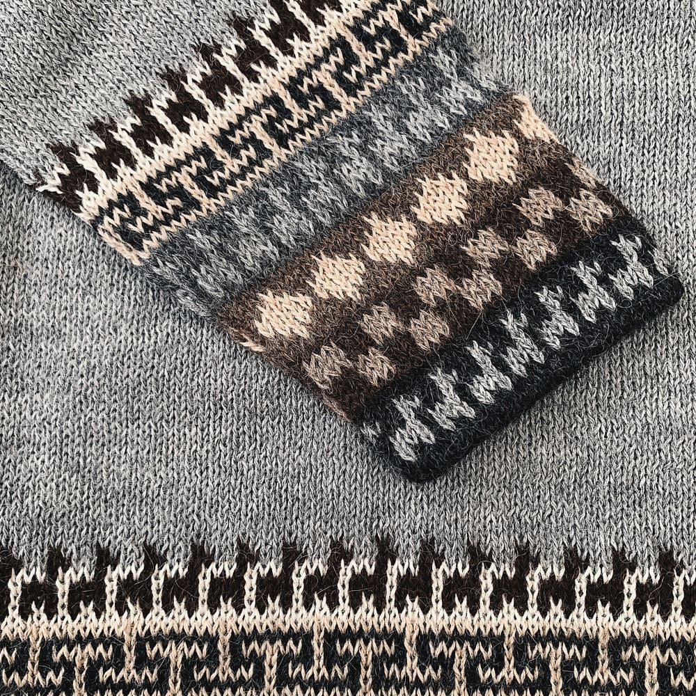 Peruvian Alpaca Sweater with Incan Motifs