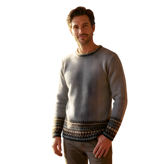 Peruvian Alpaca Sweater with Incan Motifs