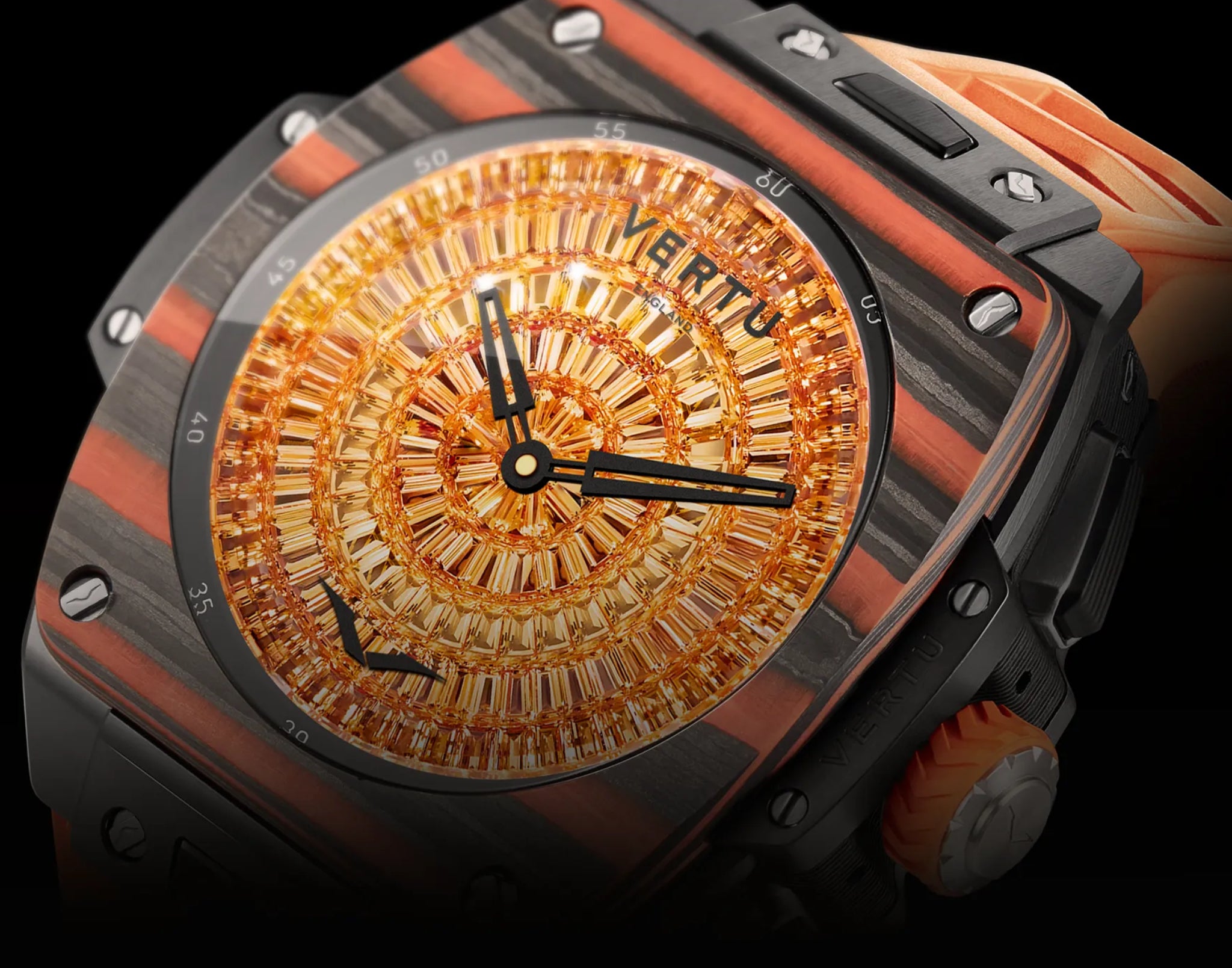 Vertu Grand Watch — Grizzly Red Devil in Carbon Fiber & Black Ceramic