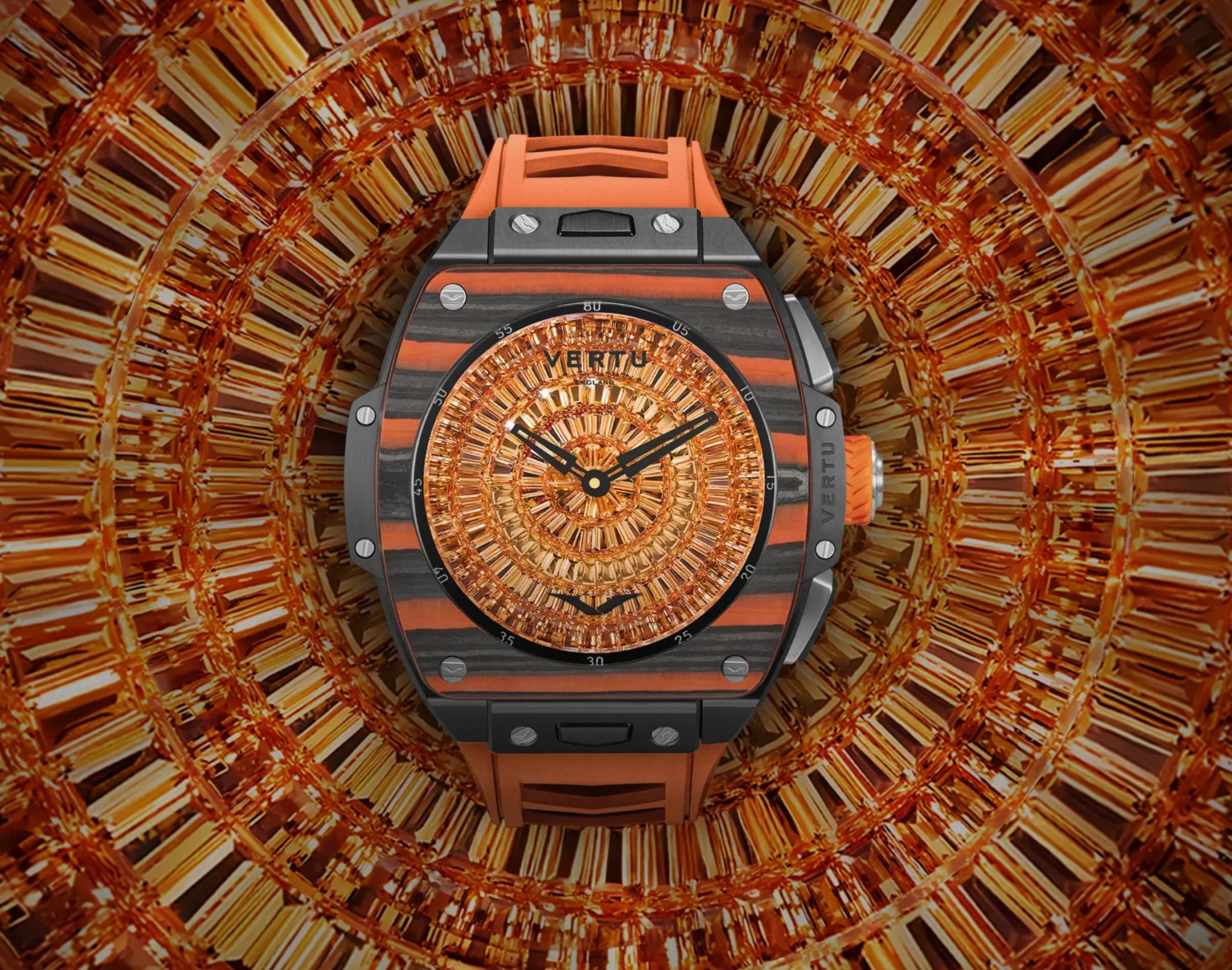 Vertu Grand Watch — Grizzly Red Devil in Carbon Fiber & Black Ceramic
