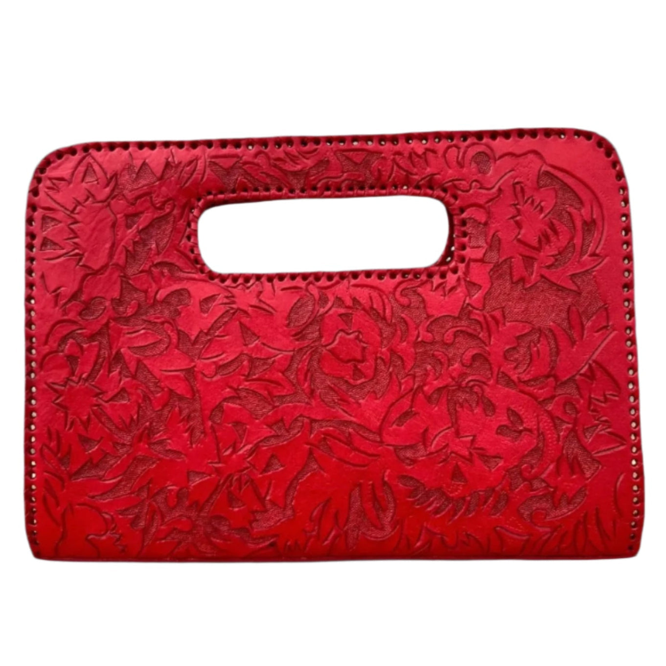 The Claire| Hand-Tooled Leather Statement Clutch
