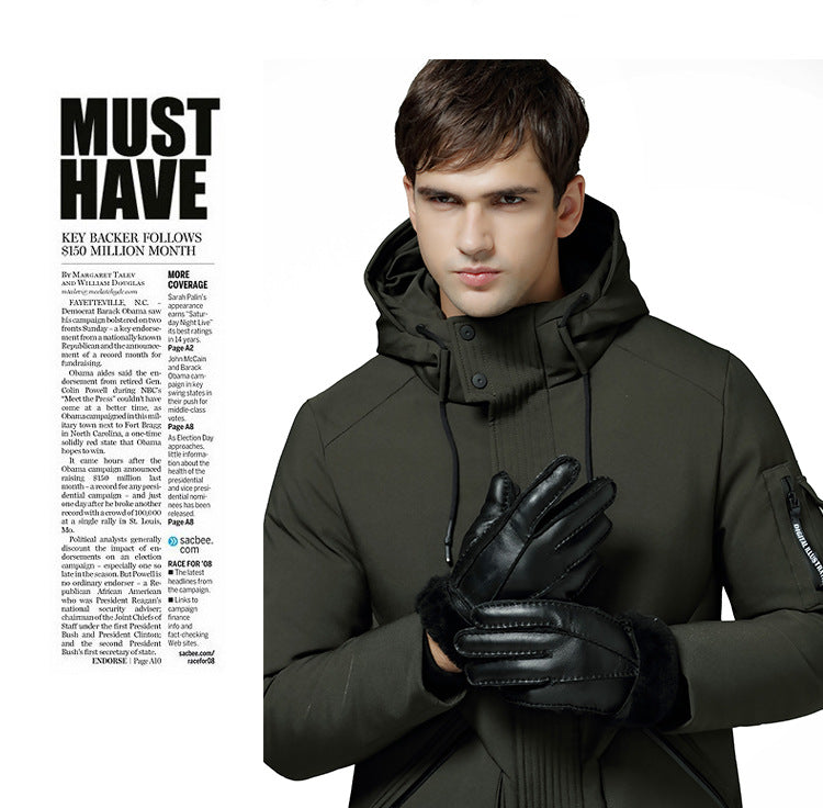 Gentleman's Genuine Sheepskin Shearling Gloves