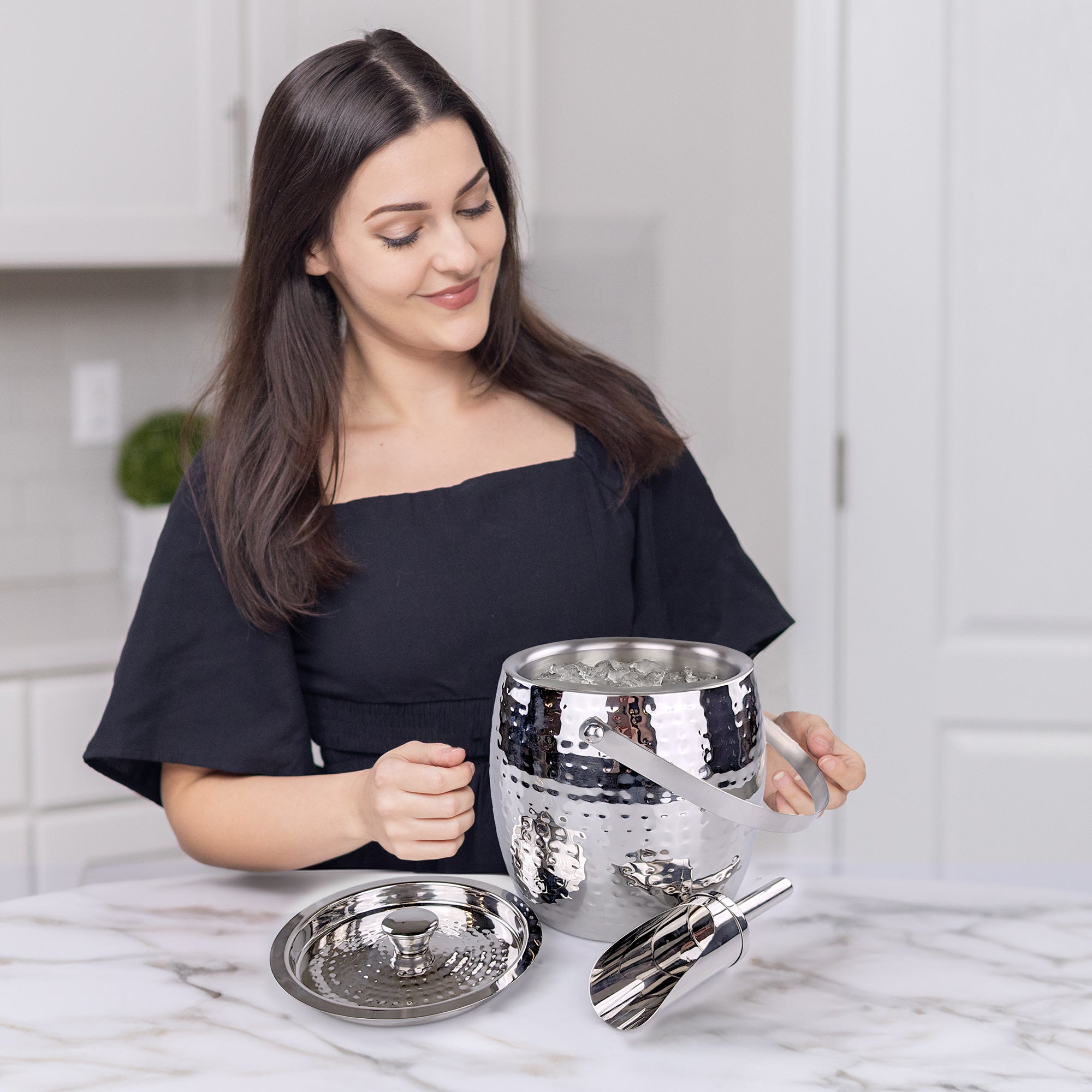 Iceberg Insulated Stainless Steel Ice Bucket with Lid & Scoop | BREKX