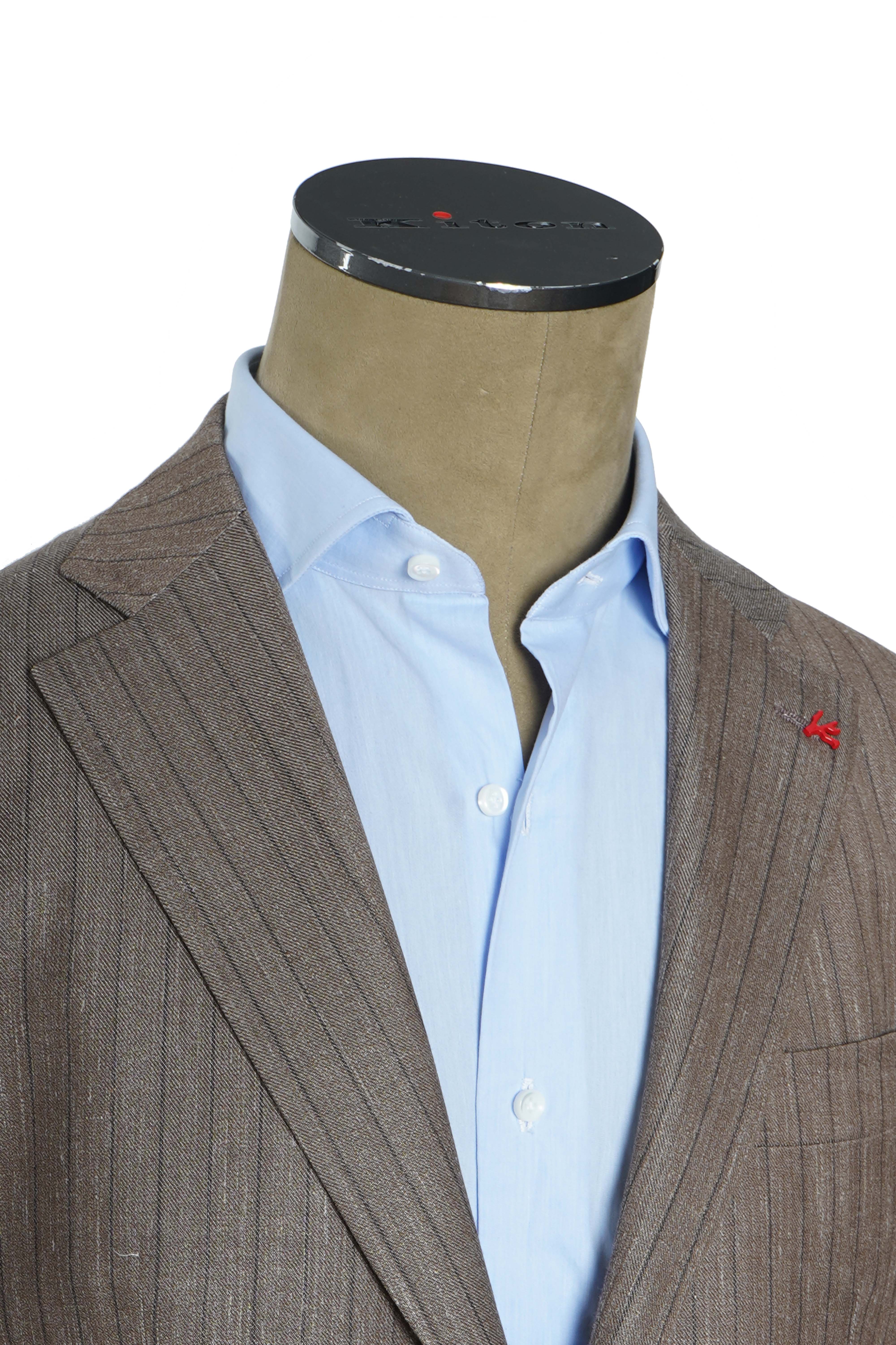 Isaia Pinstripe Wool-Silk-Linen Suit
