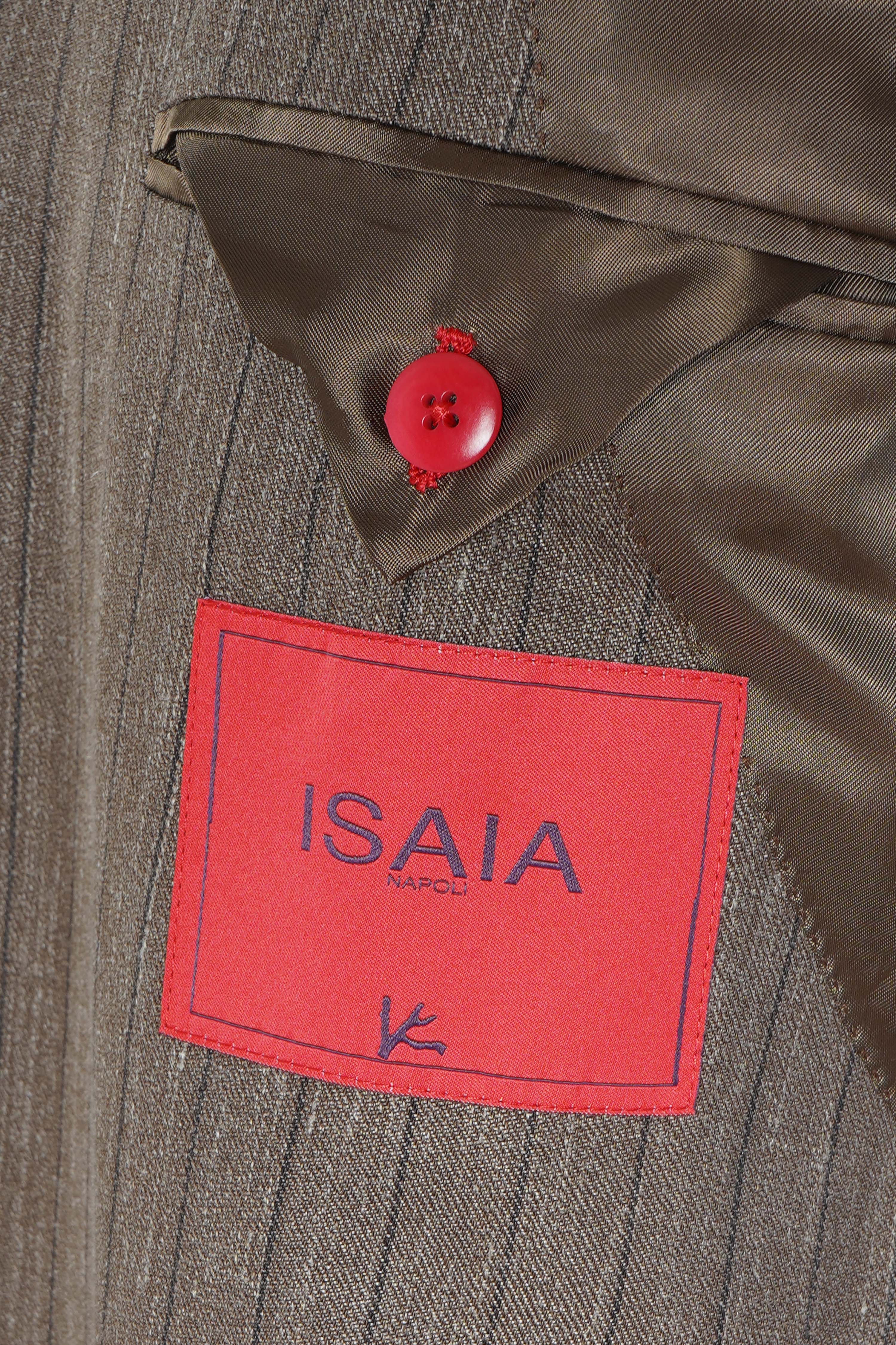Isaia Pinstripe Wool-Silk-Linen Suit