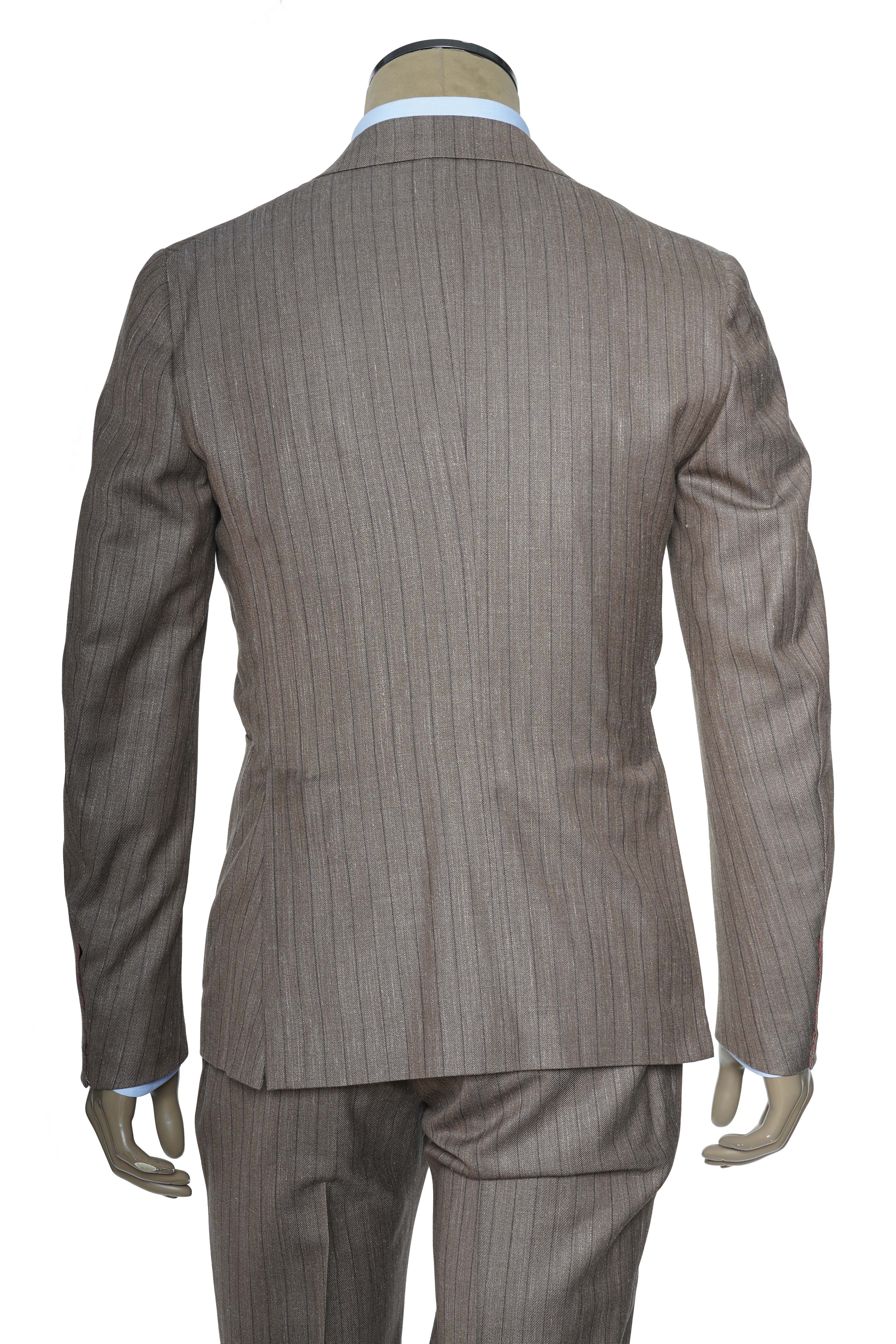 Isaia Pinstripe Wool-Silk-Linen Suit