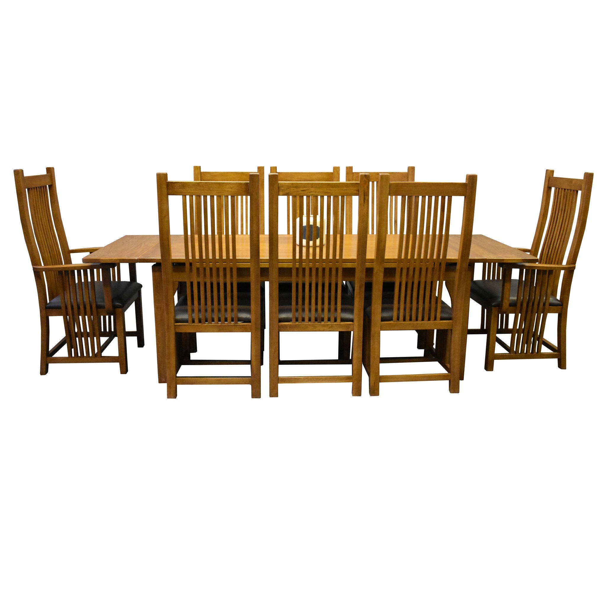Mission Style Leaf Table-High Back Chair Dining Set-2 Color Available
