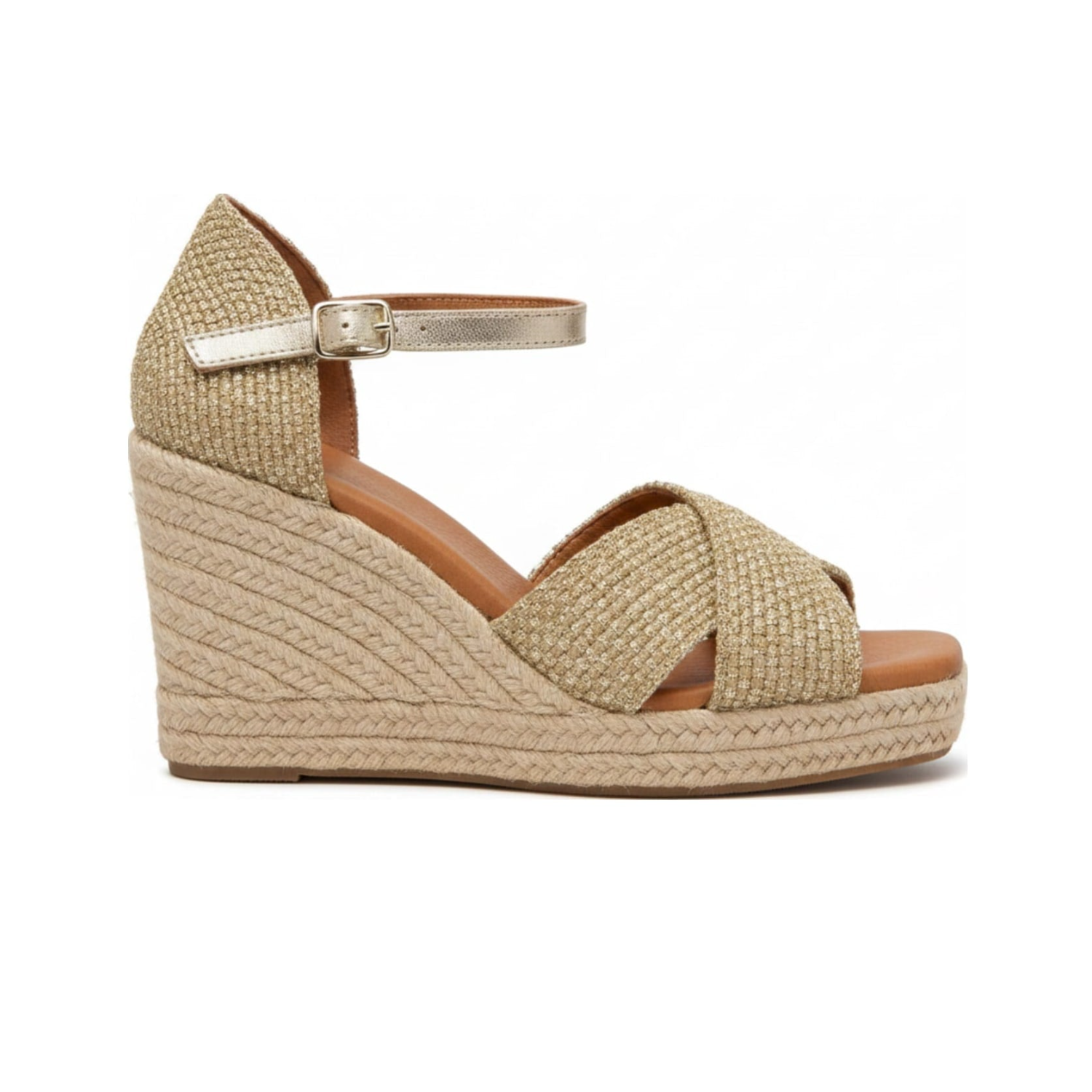 Jimena Mid Double Band Gold-Linen