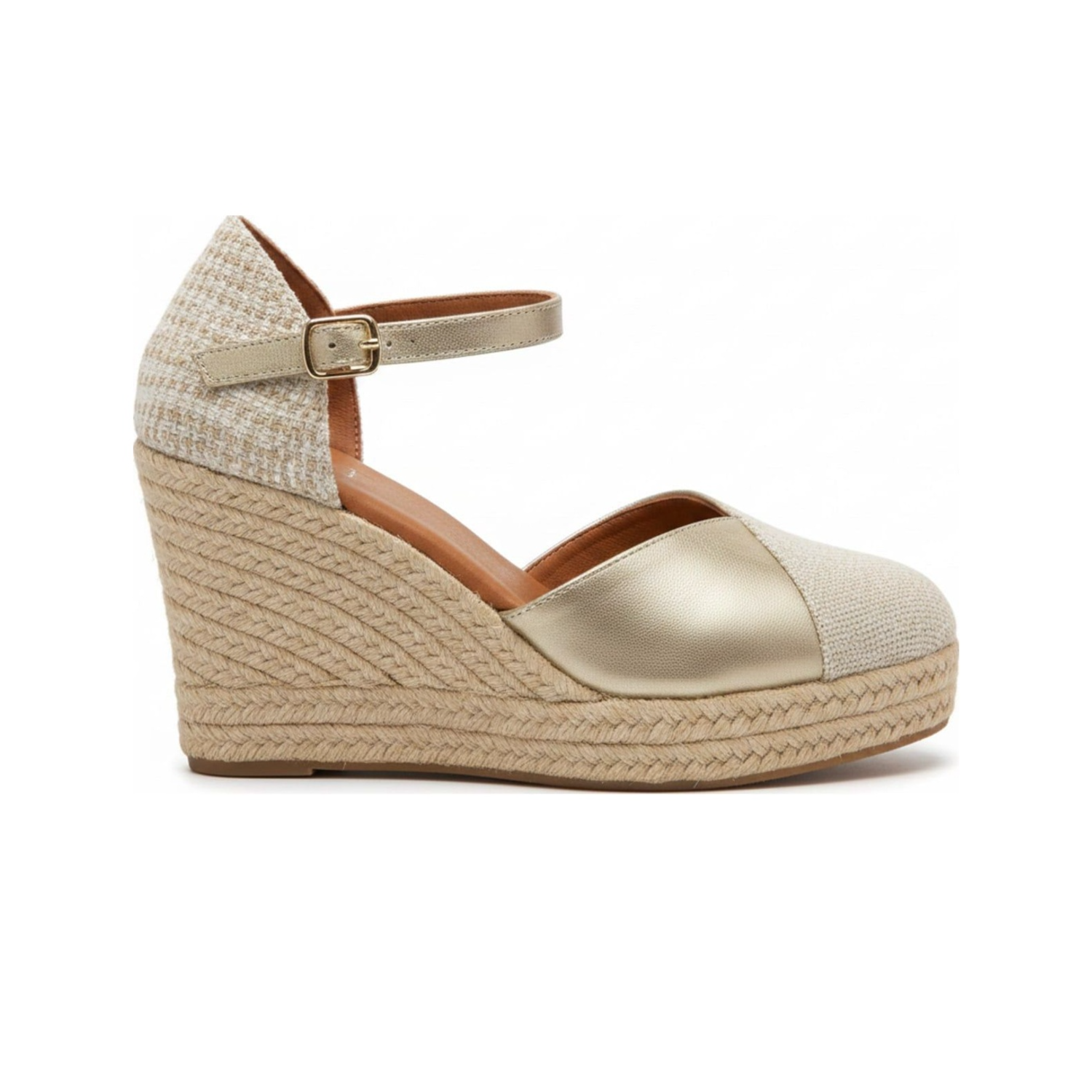 Jimena High Strap Gold-Linen