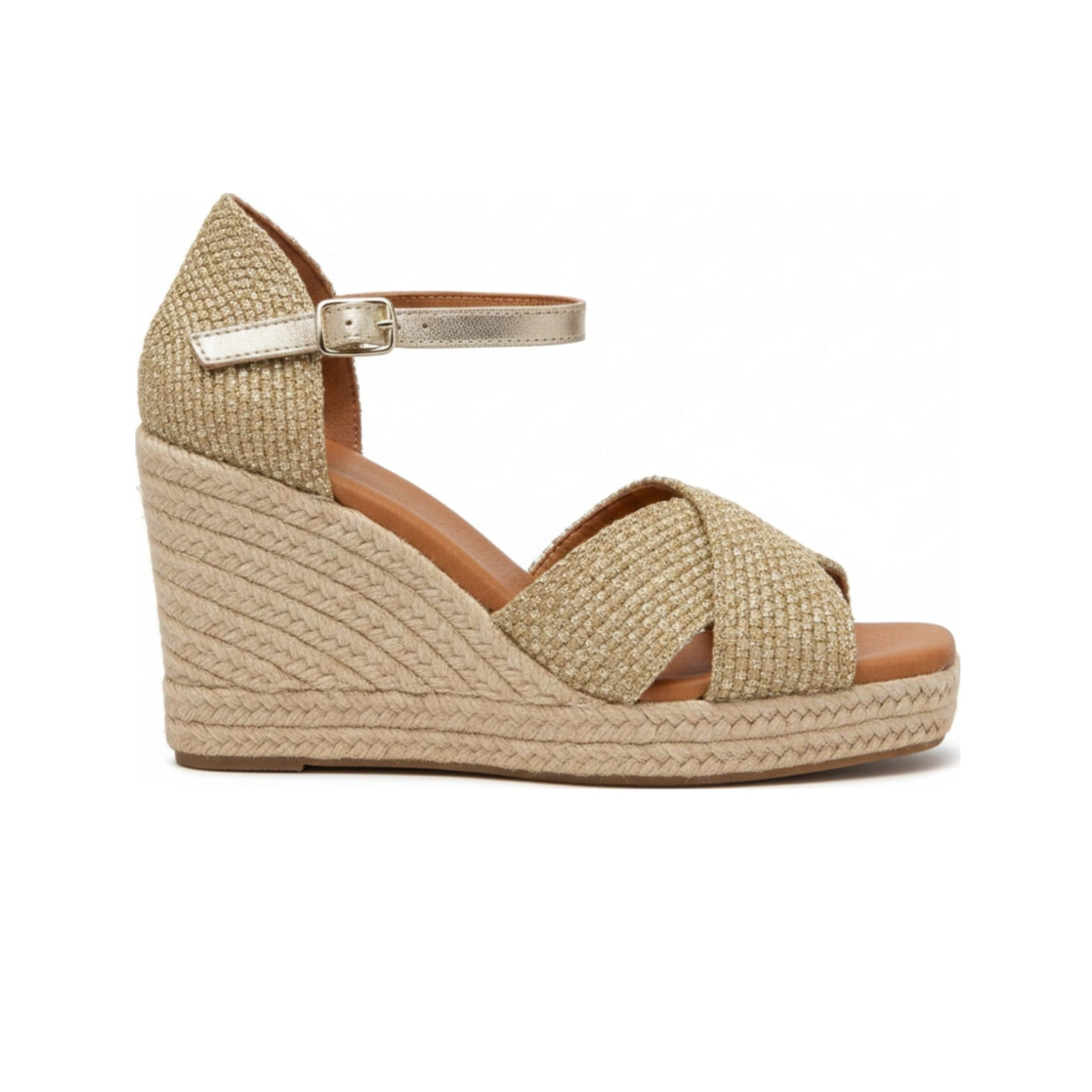 Jimena Mid Double Band Gold-Linen