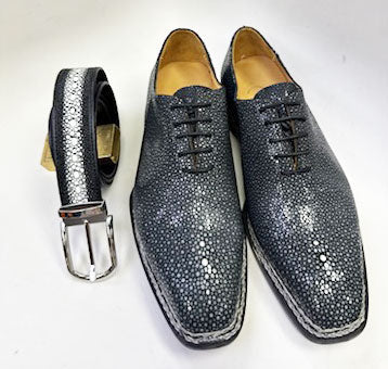 Maurice King II Custom Made Stingray Lace-Up Shoe - Grey