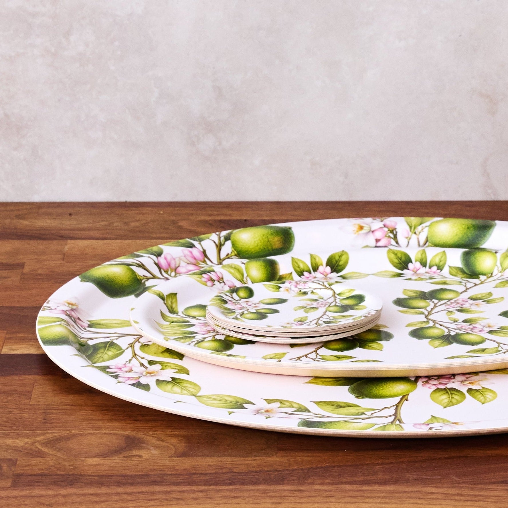Lime Grove Birchwood Tray - Min Round - Set of 2