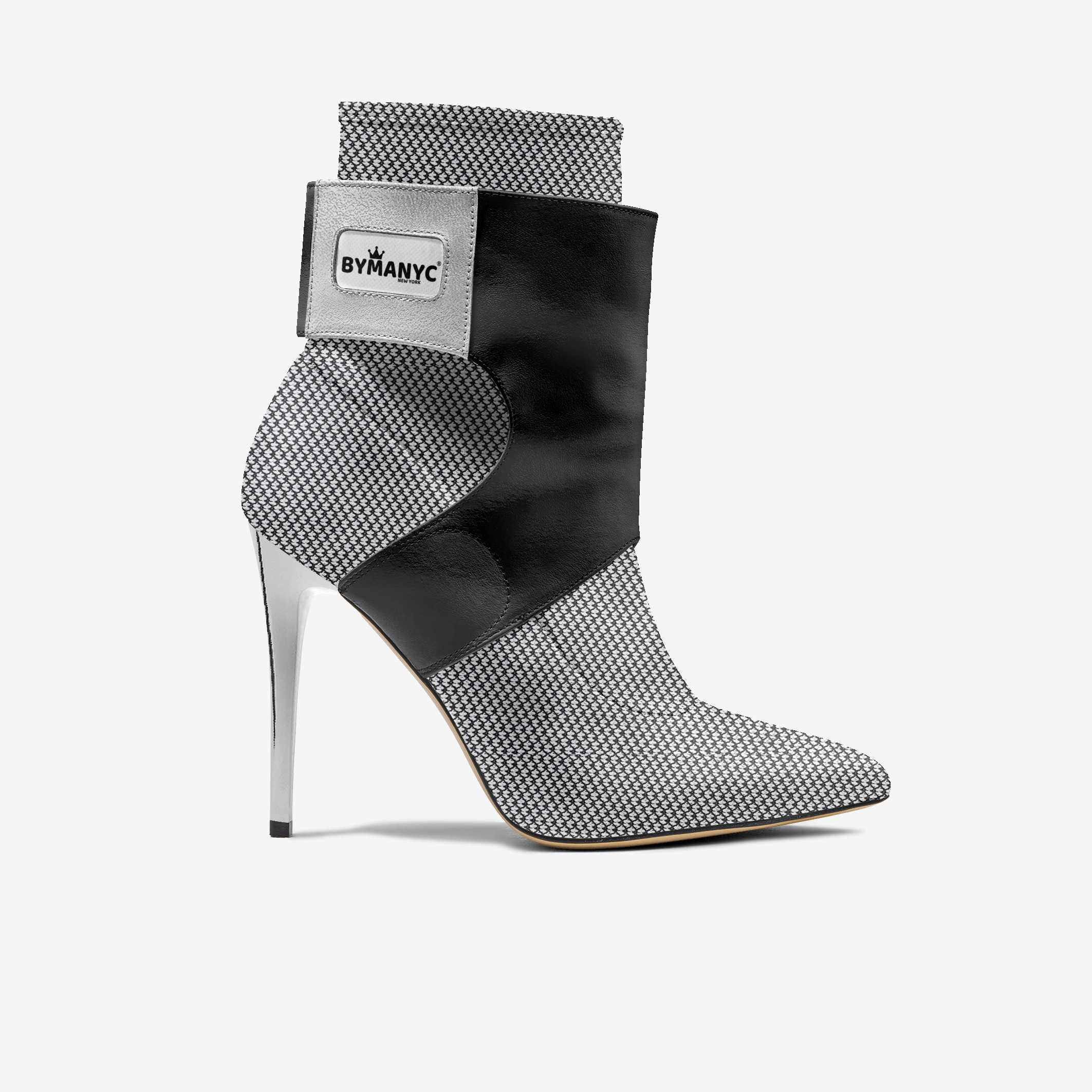 Limited Edition Vegan Stiletto Boots BYMANYC® New York Futurista Onyx