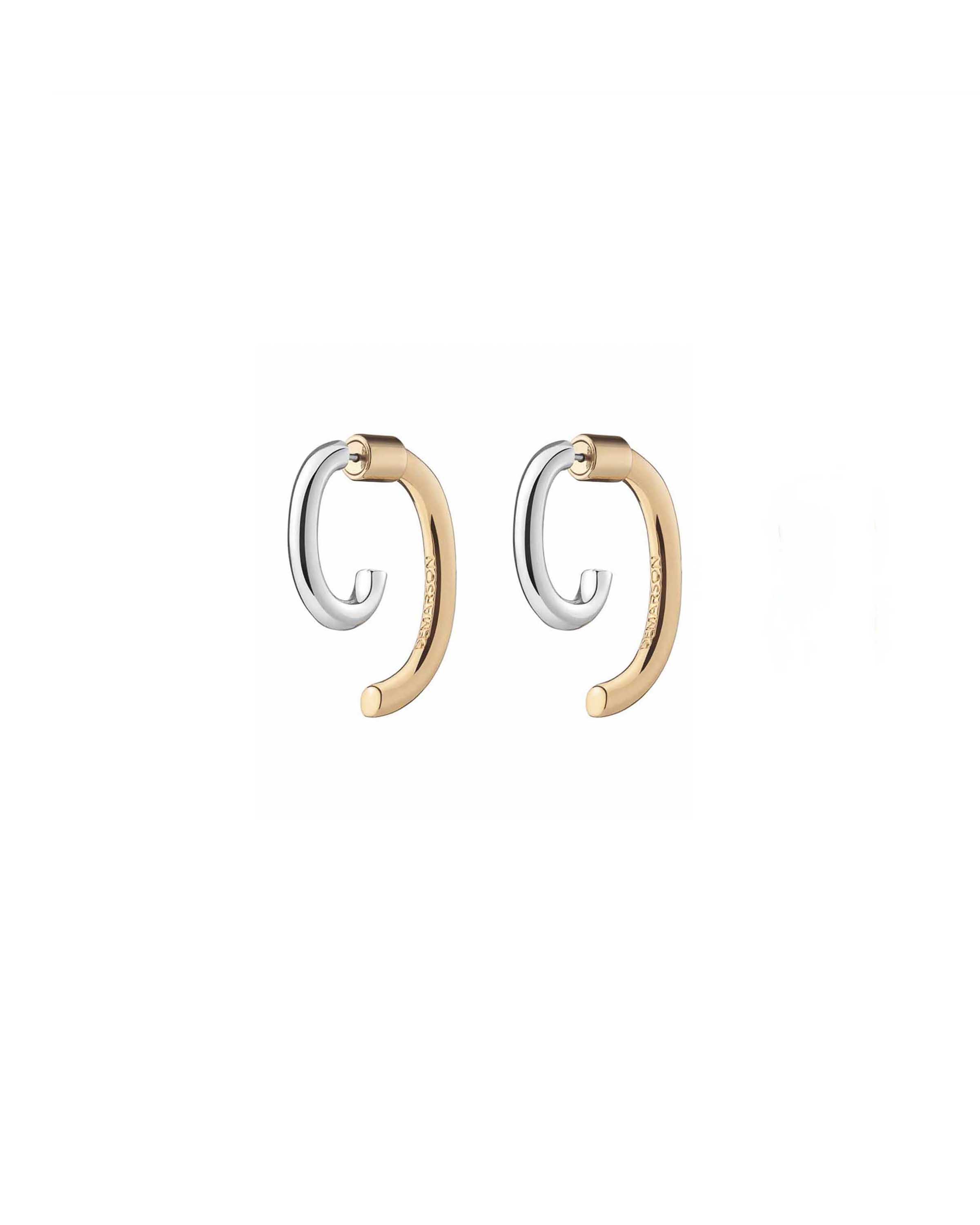 Luna Mini Two-Tone Earrings