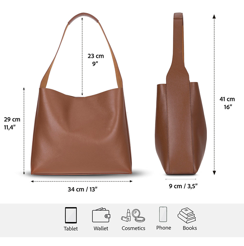 Stella Leather Women’s Tote Bag – Genuine Leather Shoulder Bag for Everyday Elegance | Minimal & Handcrafted