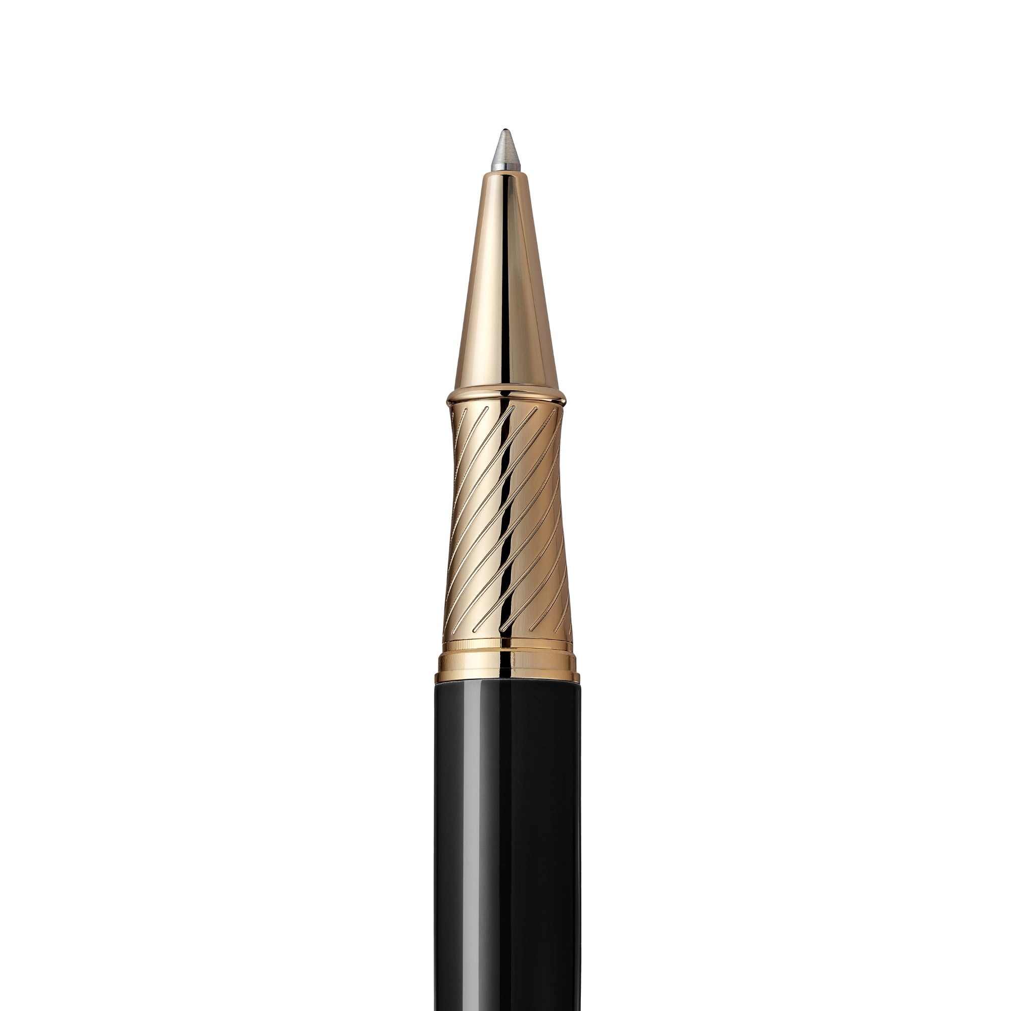 Massete Venero Executive Classic Luxury Rollerball Pen, Glossy Black, Red, or Blue with 23K Gold Plated Trim, Removable Cap, Engravable, Presented in Gift Box, Extra Refill Included, Fine Tip, Black or Blue Ink