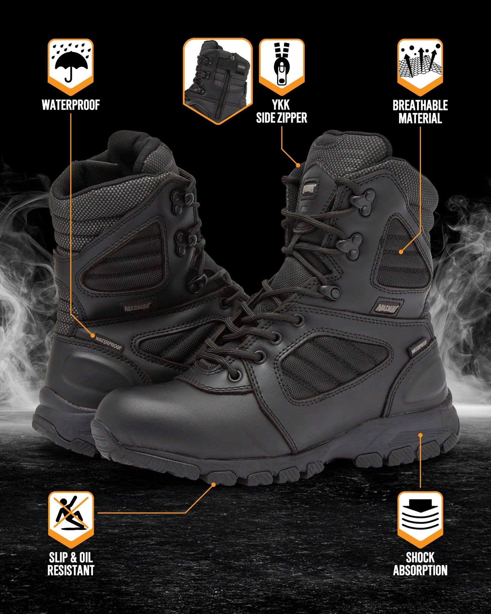 MAG LYNX 8" Police & Law Enforcement Tactical Boot SZ WP