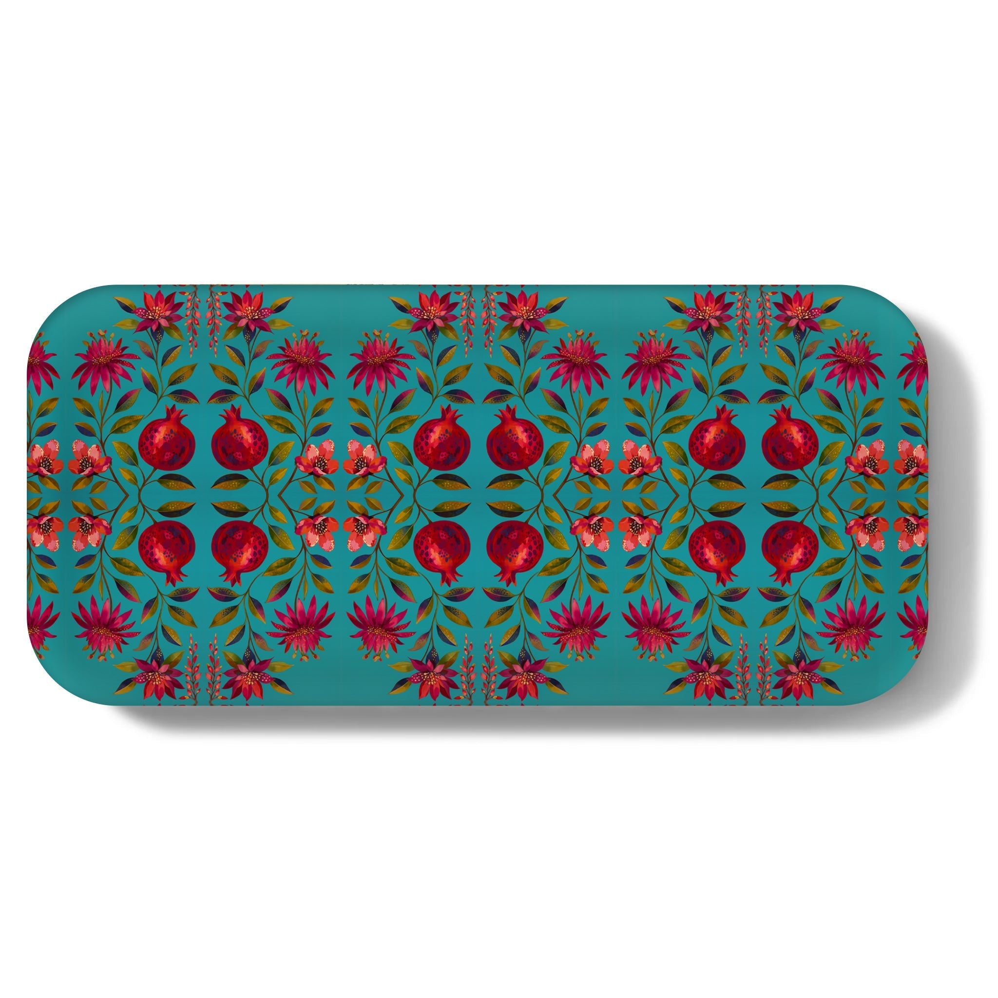 Crimson Garden Narrow Birchwood Small Decorative Tray