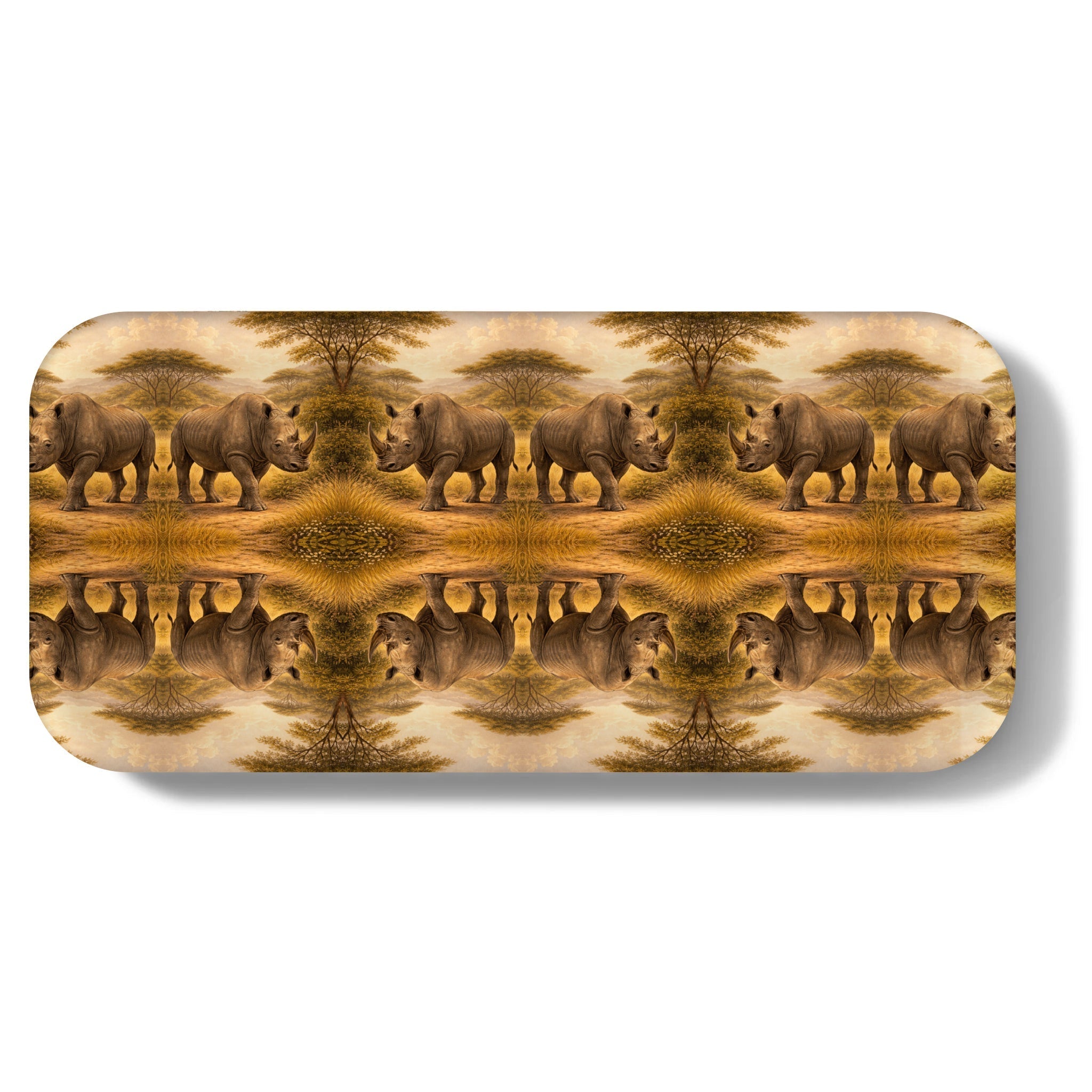 Golden Rhino Narrow Birchwood Small Decorative Tray