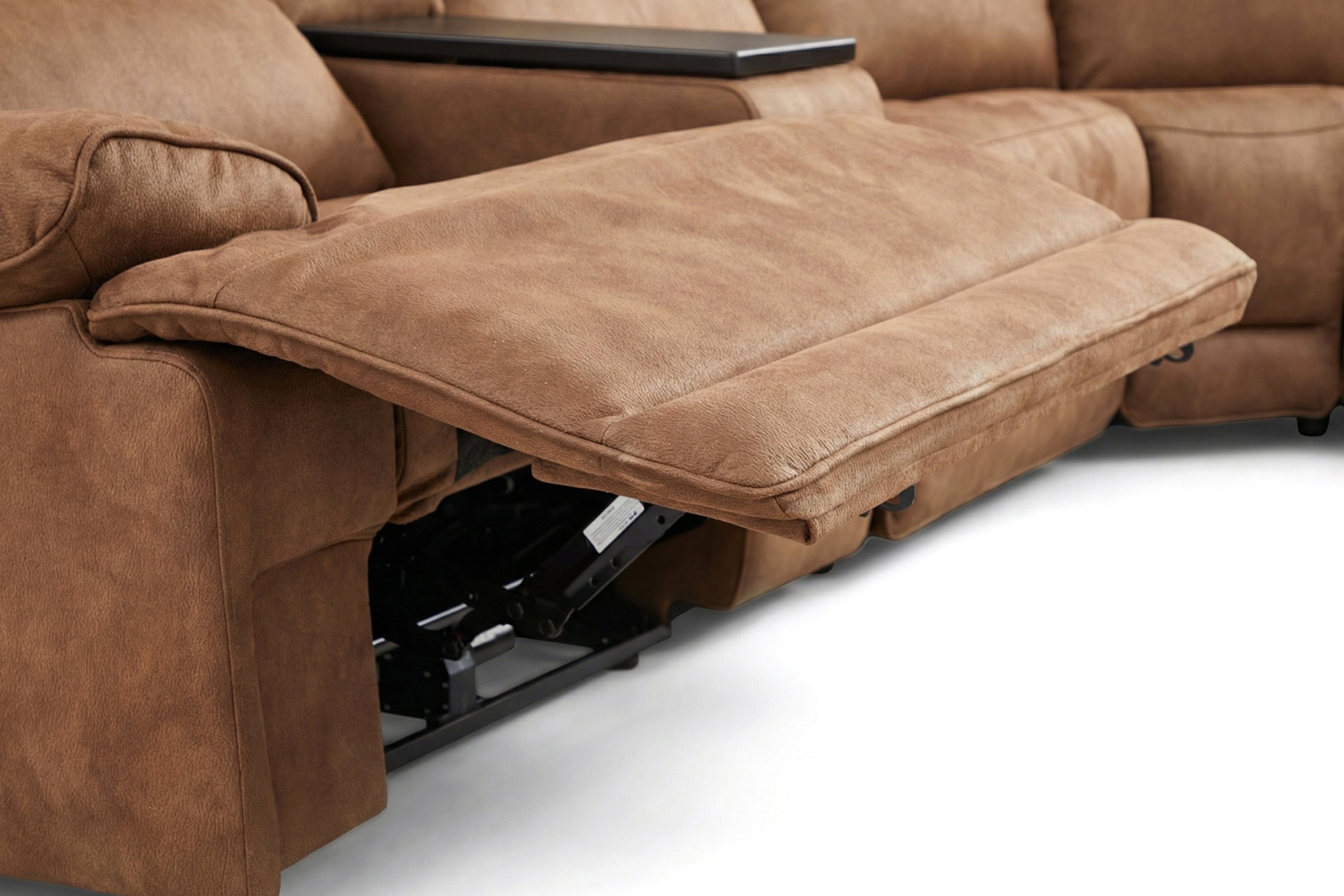 MaxView Media Mocha 6-Piece Power Reclining Sectional with Immersive Sound System