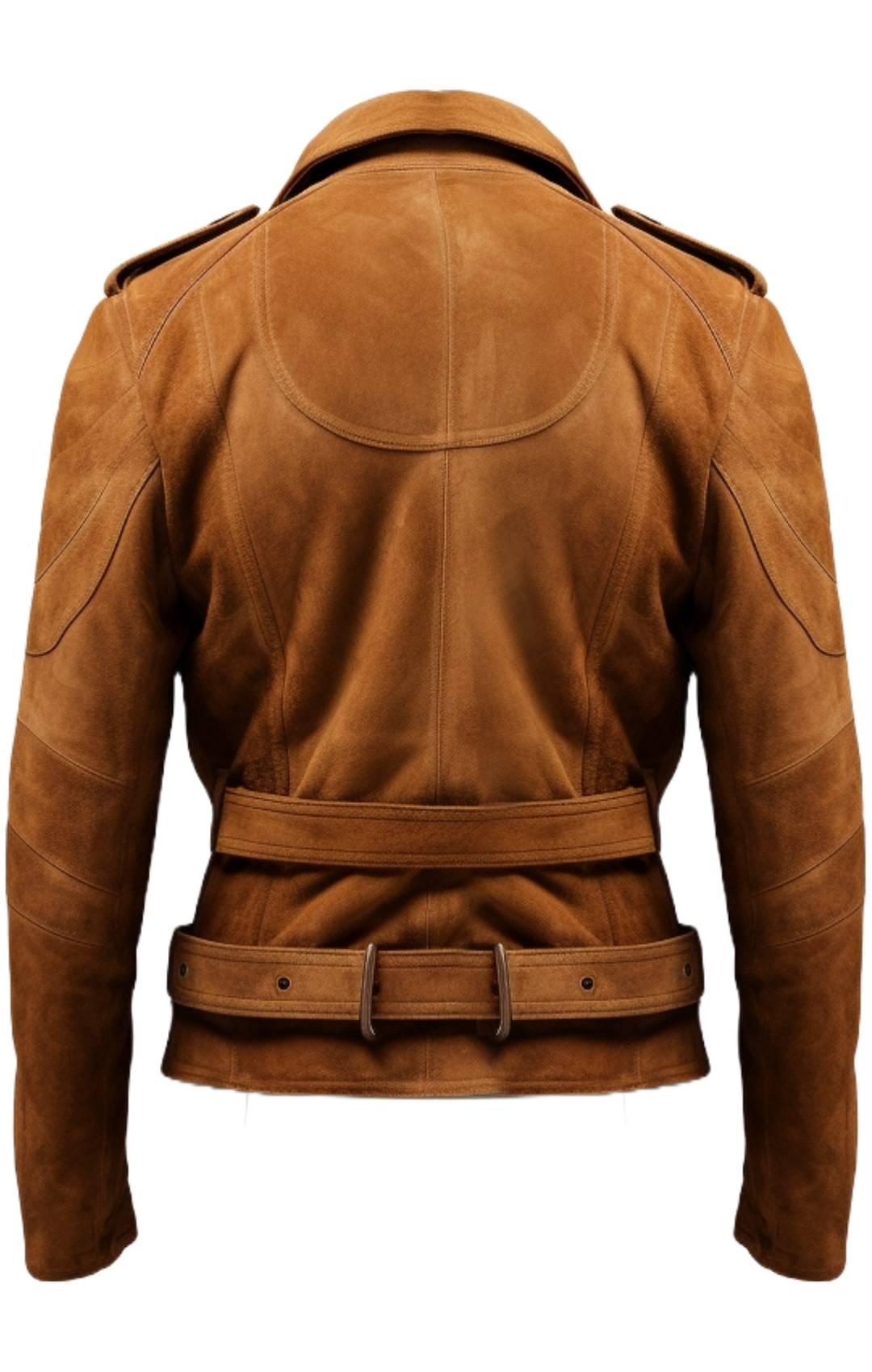 Men’s Double Belted Suede Leather Jacket