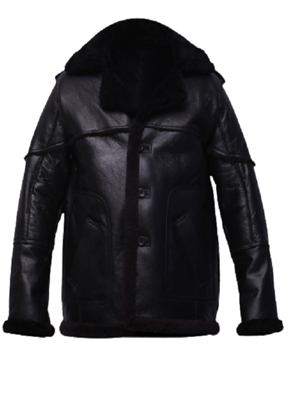 Men’s Pure Black Sheepskin Leather Jacket