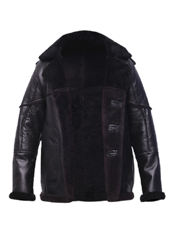 Men’s Pure Black Sheepskin Leather Jacket