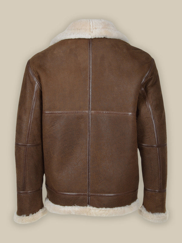 Men’s Umber Brown Shearling Leather Jacket