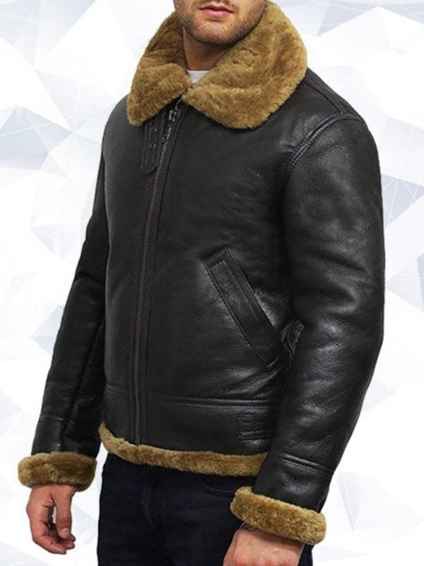 Men’s Aviator B3 World War II Real Shearling Sheepskin Flying Jacket