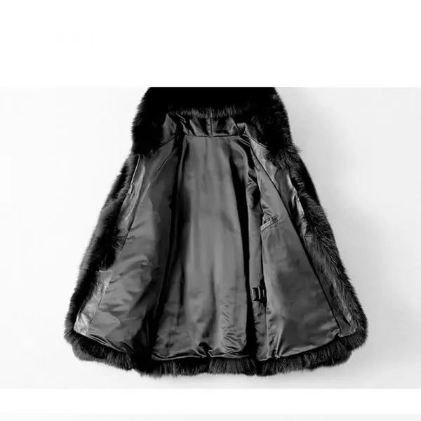 Men’s Black Mink Short Fox Fur Hooded Coat Jacket