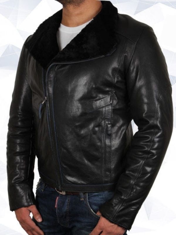 Mens Black Shearling Sheepskin JacketMen’s Black Shearling Sheepskin Jacket
