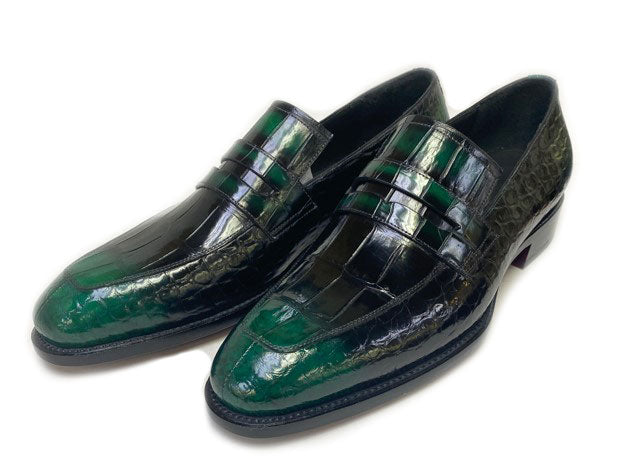Maurice Mirage Custom Made Alligator Loafer - Green
