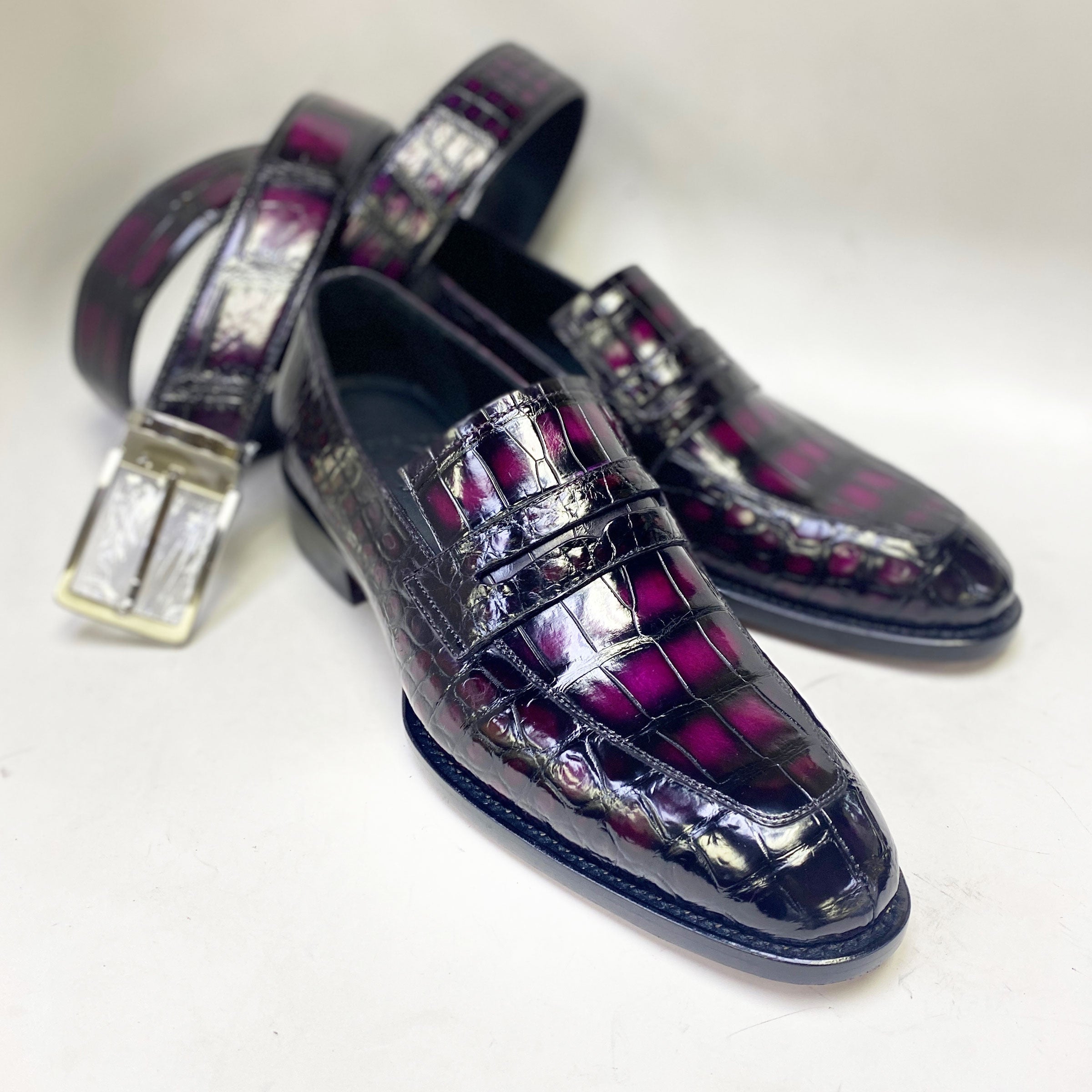 Maurice Custom Made Mirage Alligator Loafer - Purple