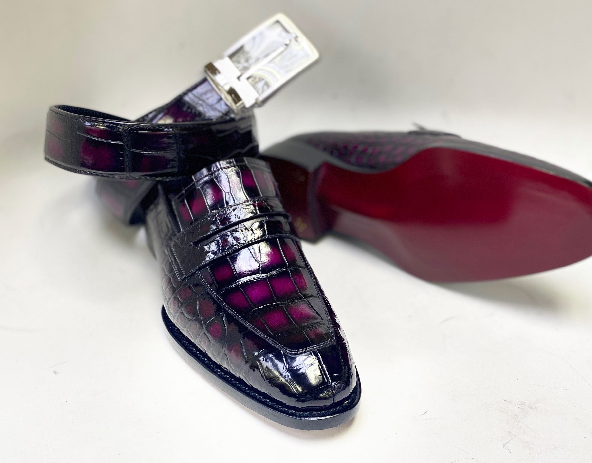 Maurice Custom Made Mirage Alligator Loafer - Purple