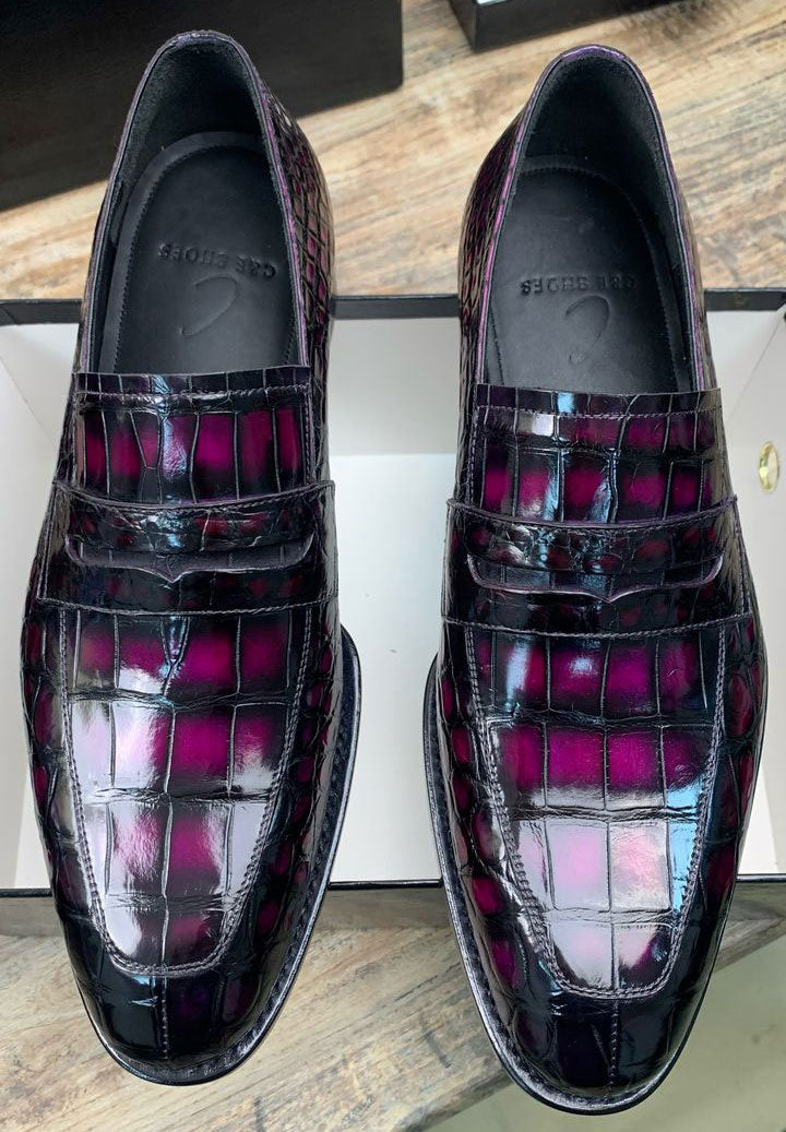 Maurice Custom Made Mirage Alligator Loafer - Purple
