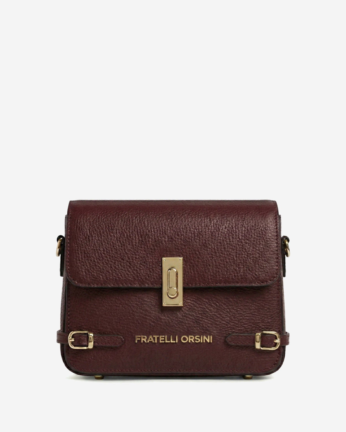 Mirella (eggplant) - Italian calf leather women's crossbody bag (with shoulder strap)