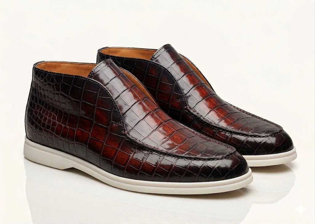 Maurice Nashville Custom Made Alligator Shoe - Burgundy