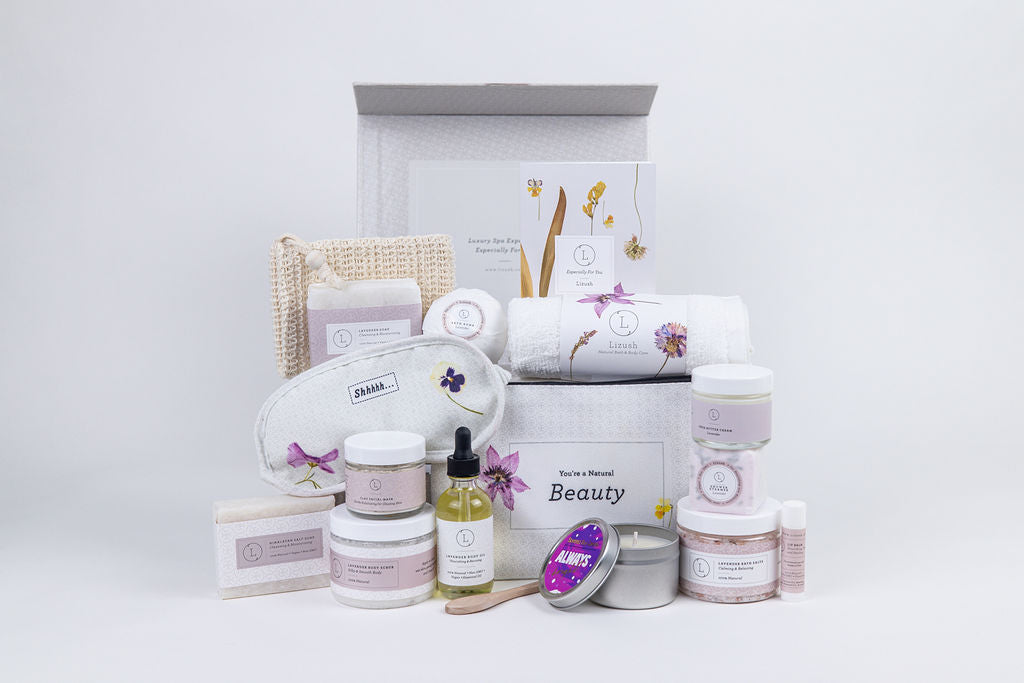 Lavender Spa Gift Basket – Luxury Natural Bath & Body Self-Care Gift