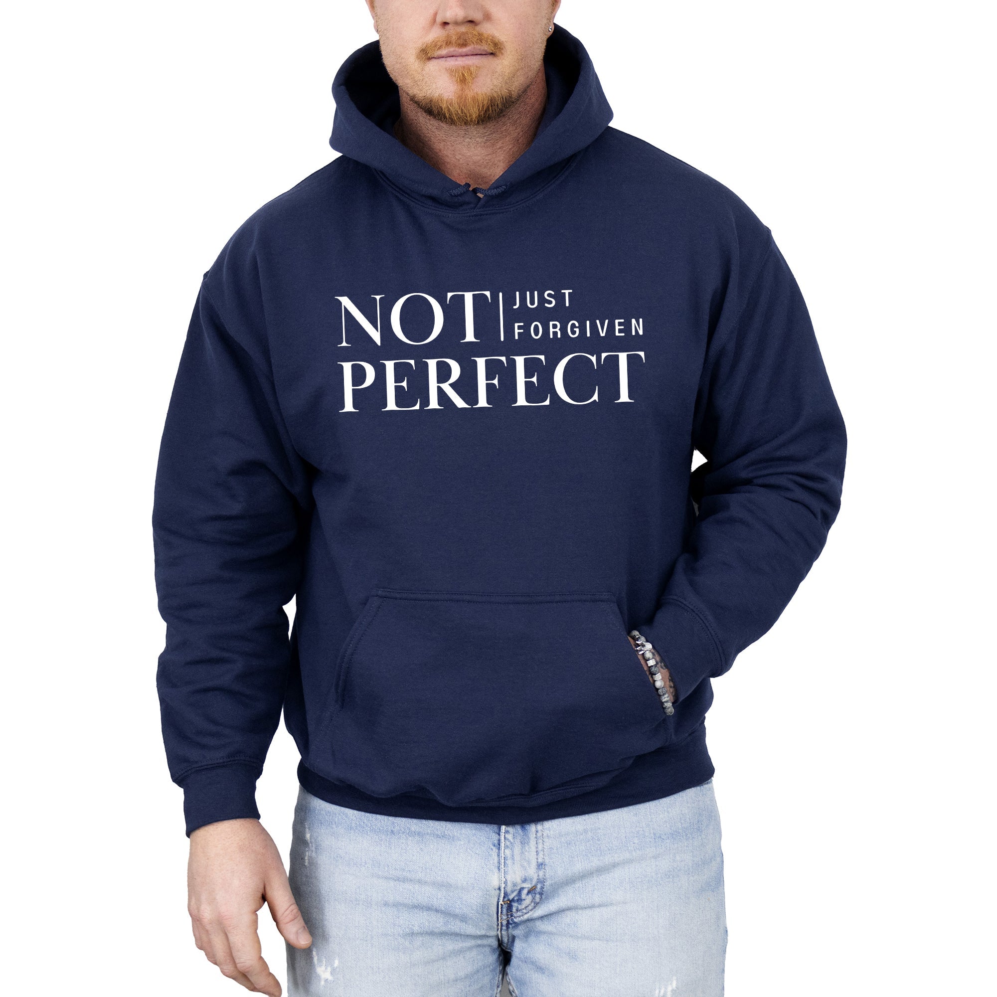 Not Perfect, Just Forgiven, Jesus, Christian, Religious, Gospel, Faith Hooded Sweatshirt