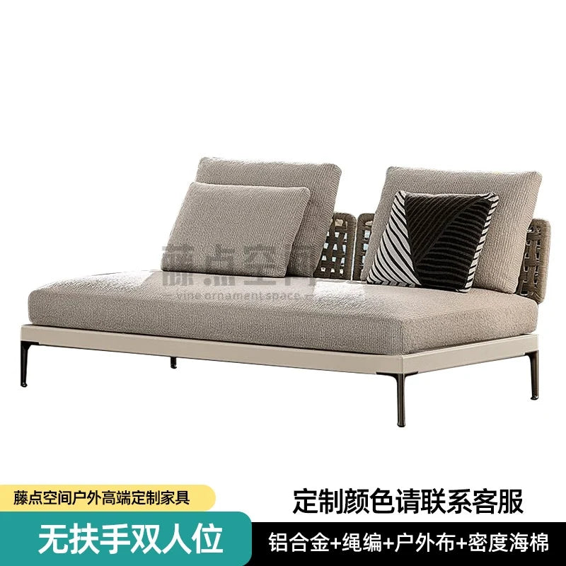 Scandinavian Corner Teak Rainproof Rattan Furniture
