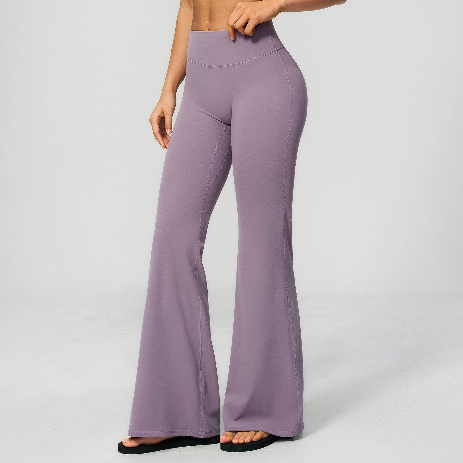 Summer Brushed Yoga Trousers High Waist Shaping Outdoor Running Sports Fitness Bell Bottom Pants Women