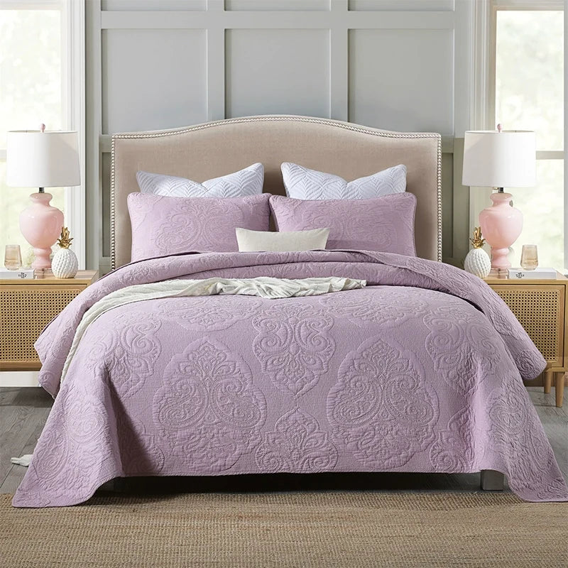 Export High-Grade Plain Embroidered Two Sides Palm Leaf Bedspread