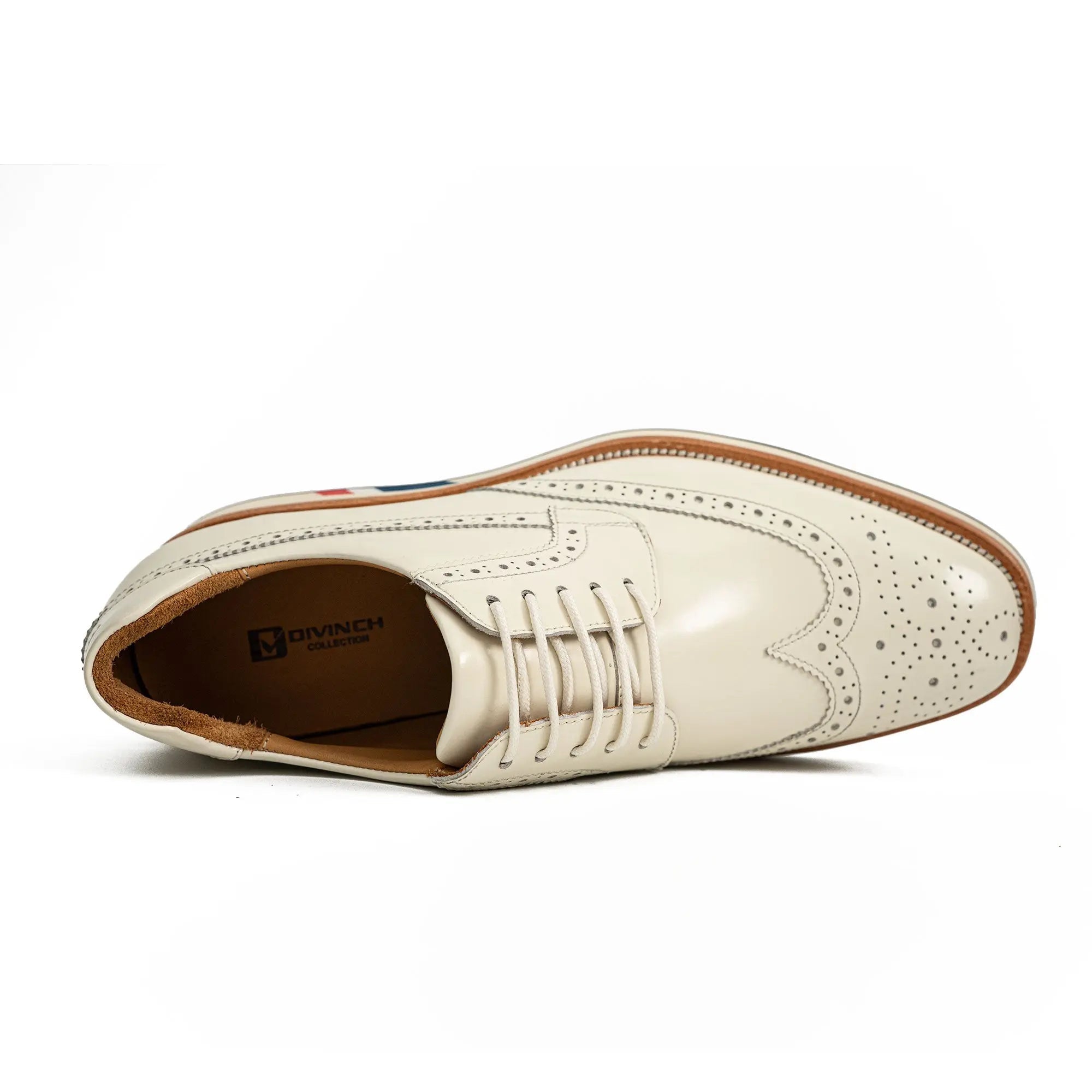 Off-White Brogues with Striped Sole