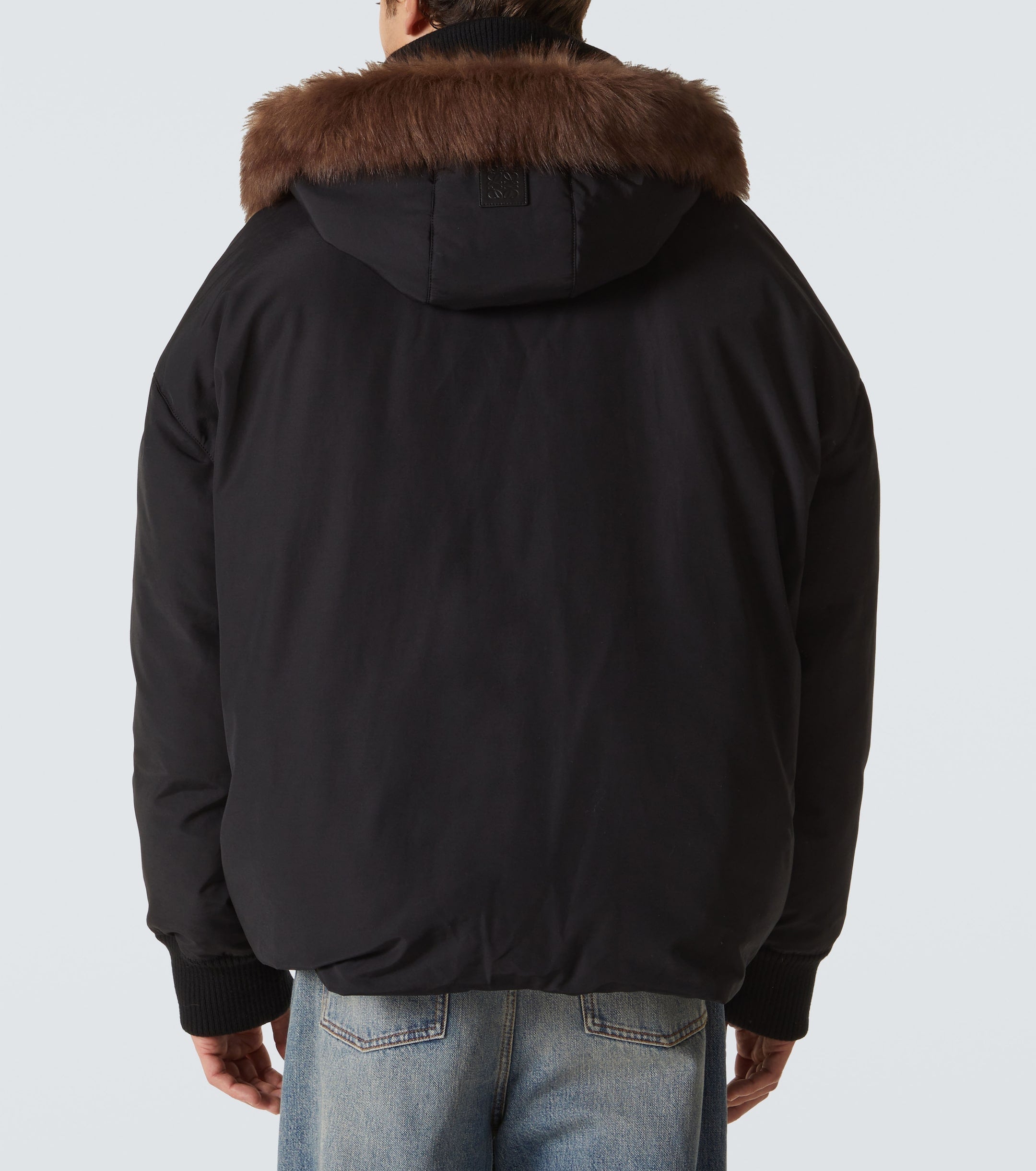 Loewe Men Shearling-Trimmed Cotton-Blend Jacket