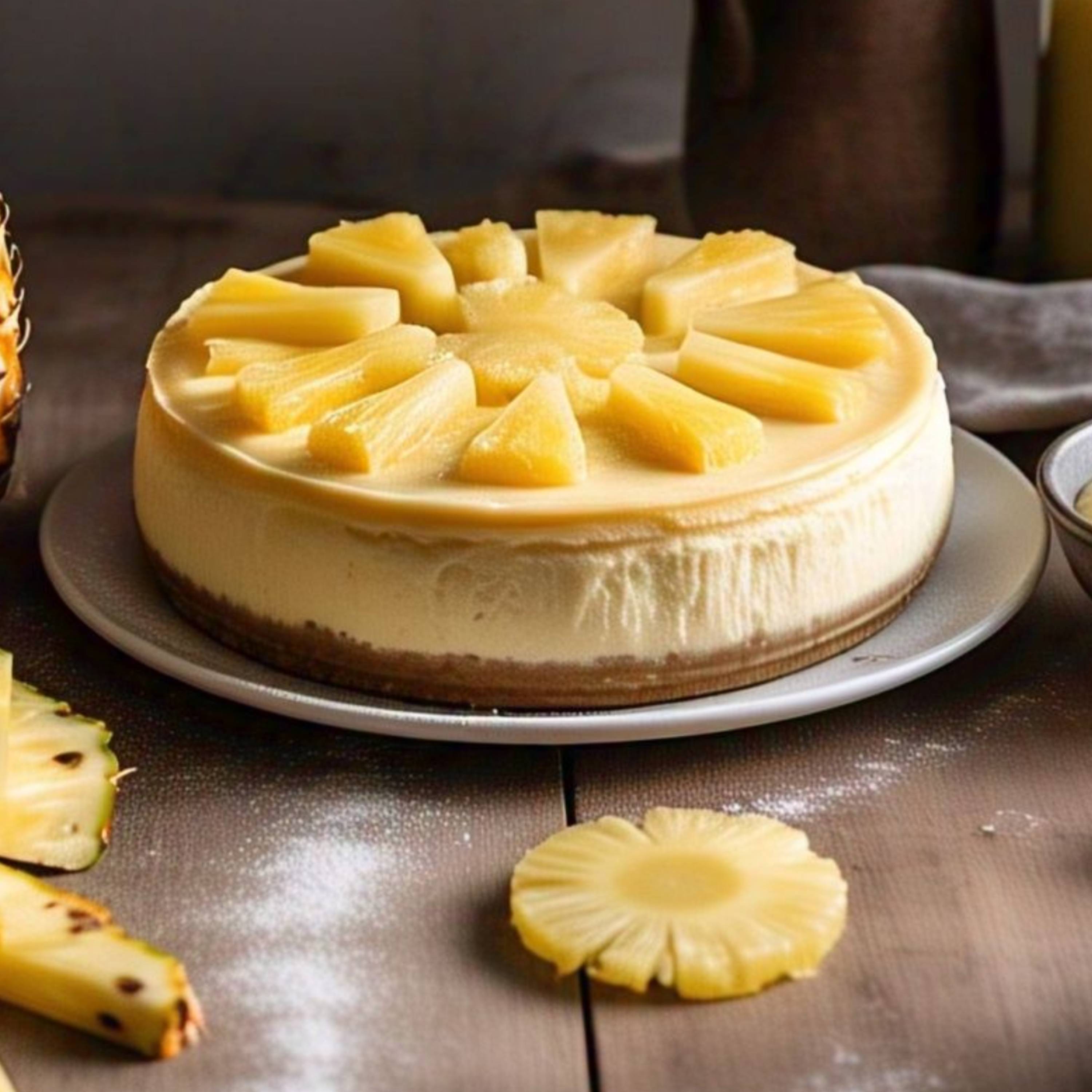 Andy Anand Gluten-Free Pineapple Cheesecake, 9-Inch, 2 lb – Freshly Baked, Real California Cream Cheese, No Preservatives, Birthday Gift Box