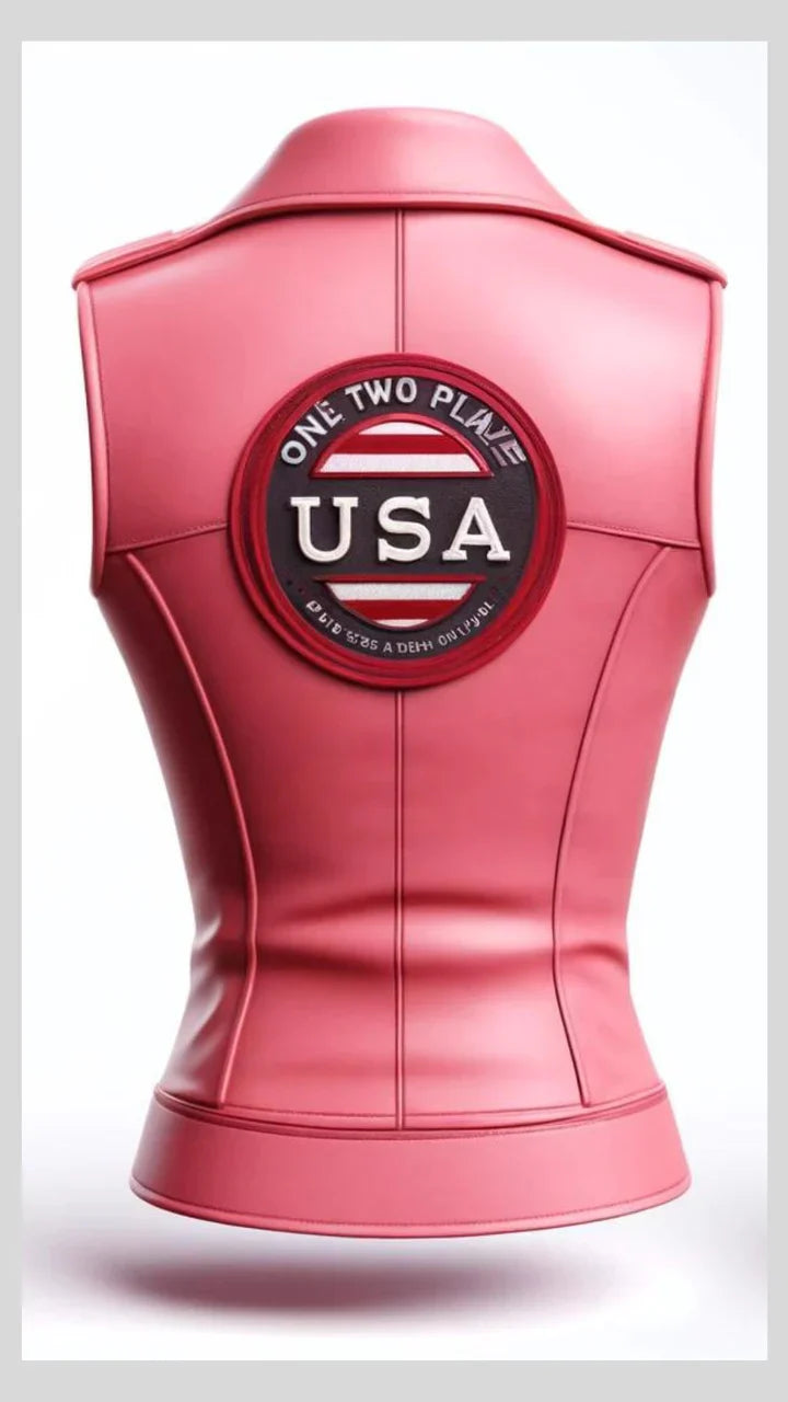 Pink Leather Vest USA for Women